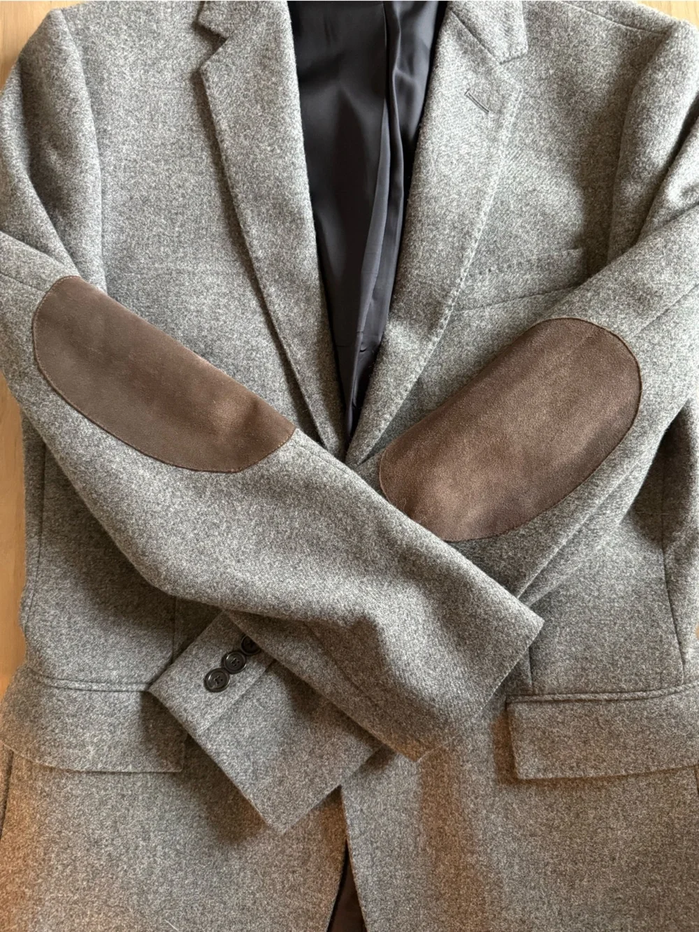J. Crew Gray Men's Wool-Blend Blazer - Notch Lapel Sport Coat